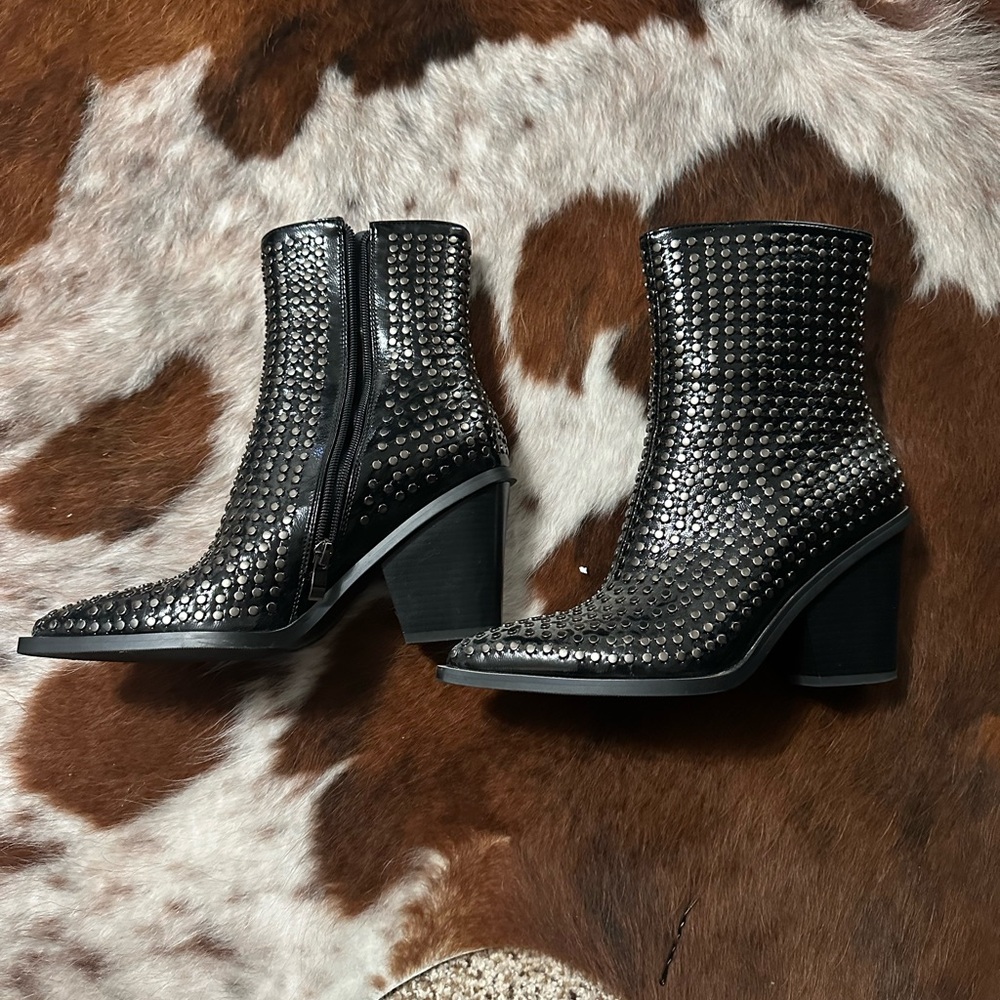 Studded Black Ankle Boots